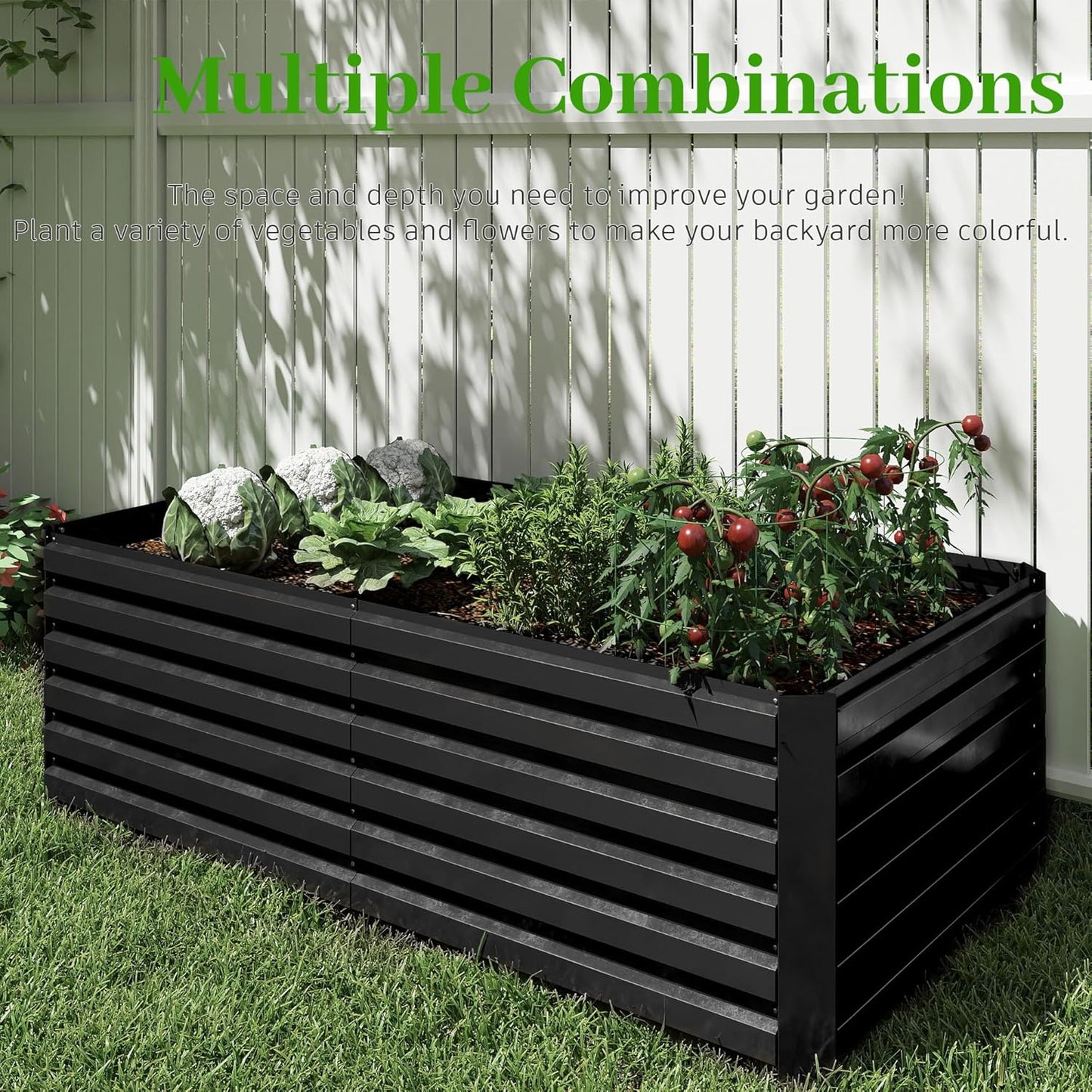 6x3x2 ft Raised Garden Bed, Large Metal Planter Raised Beds, Planters for Outdoor Plants for Vegetables, Flowers, Herbs, Fruits, and Succulents.(4 Pcs)