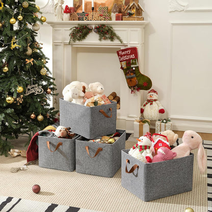 GRANNY SAYS Storage Baskets for Shelves, Closet Organizer Bins, Clothes Storage Bins with Metal Frame, Extra Large Baskets for Organizing and Storage, Collapsible, Gray, 2-Pack