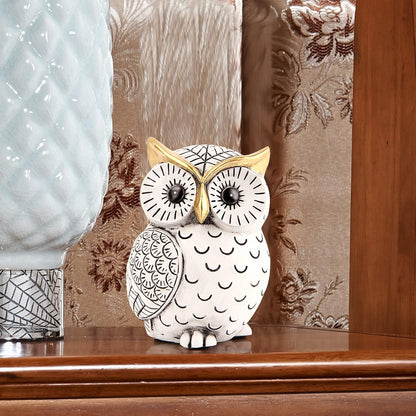 Owl Statue for Home Decor Accents,Owl Decor for Bookshelf Bedroom Living Room Office Table Desk Mantle TV Stand Boho Decoration,Modern Shelf Decor Accents Animal Sculptures for Birds Lovers,Owls Gift