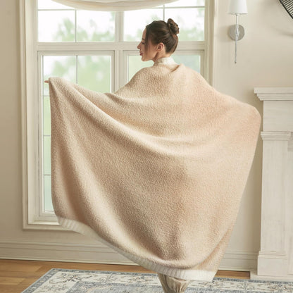 Joiedomi Throw Blanket for Couch Bed, Light Camel Knitted Blankets Gifts for Women Mom Girls, Cozy Cute Soft Throw Home Room Decor Aesthetic for Women Mothers Birthday Gifts 50x60 Inches