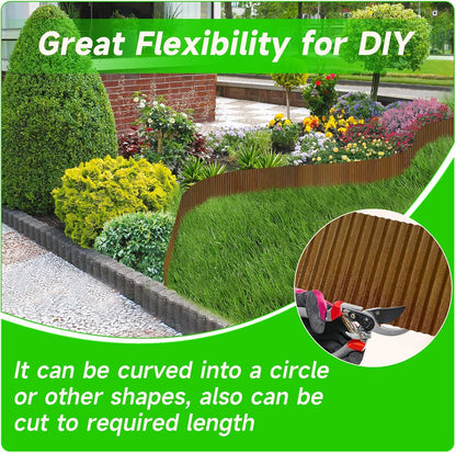 Corrugated Garden Edging,8"×20Ft Pre-Rusted Landscape Edging & Lawn Edging Border,Metal Garden Border for Flower Beds,Garden,Lawn,Raised Beds & Tree Surrounds
