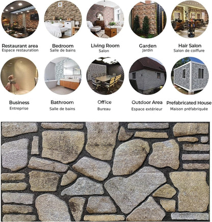 Dundee Deco 3D Wall Panels - Cladding Ochre Brown Stone Look Wall Paneling, Styrofoam Facing for Interior and Exterior Applications, DIY, Sample, Size 10 x 10 in.