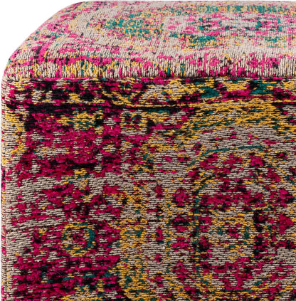 Mark&Day Pouf Ottoman, Kaltenleutgeben Traditional Bright Pink Cube Pouf Foot Rest for Living Room, Bedroom and Boho Home Decor (18"x18"x18")