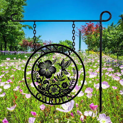 Custom Metal Garden Sign, Personalized Metal Home Garden Sign, Garden Gecor for Outside, Personalized Garden Signs with Name, Flower Garden Sign, Mom Grandma Women gifts