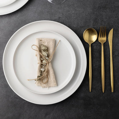 AmorArc Ceramic Dinnerware Sets, Wavy Rim Stoneware Plates and Bowls Sets, Highly Chip and Crack Resistant | Dishwasher & Microwave & Oven Safe Dishes set, Service for 8 (24pc)