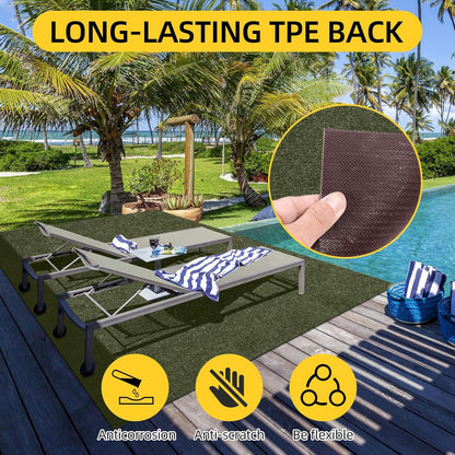 Marine Carpet,5 FT x 20 FT Olive Green Indoor Outdoor Carpet 0.2" Thick with Water-Proof TPE Backing, Non-Slide for Home, Patio, Porch, Deck