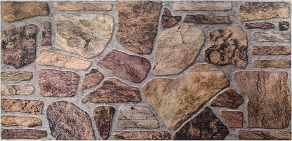 Dundee Deco 3D Wall Panels - Cladding, Shades of Brown Grey Stone Look Wall Paneling, Styrofoam Facing for Interior and Exterior Applications, DIY, Set of 10, Covers 54 sq ft