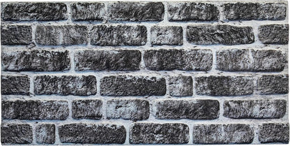 Dundee Deco 3D Wall Panels Faux Brick - Cladding, Charcoal White Stone Look Wall Paneling, Styrofoam Facing for Living Room, Kitchen, Bathroom, Balcony, Bedroom, Sample, Size 10 x 10 in.