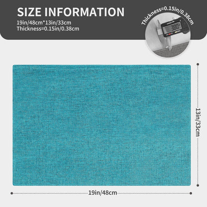 Cloth Placemats, Set of 4 Heat-Resistant Cotton Linen Blend Double Layered Machine Washable Place Mats, Wrinkle Free Thick Fabric Dining Table Mats for Indoors & Outdoors (Teal, 4)