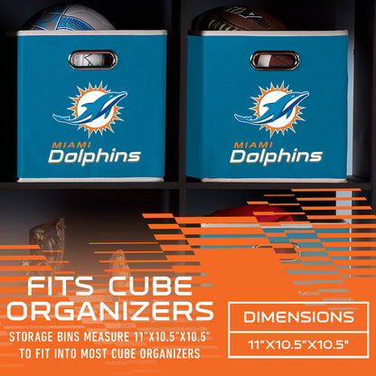 Franklin Sports NFL Miami Dolphins Collapsible Storage Bin