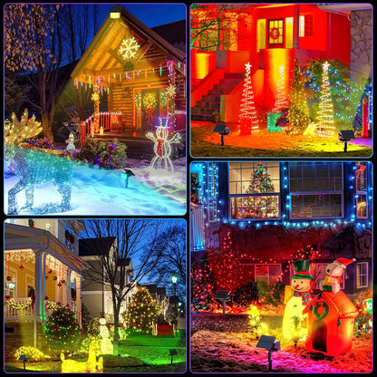 WELALO Solar Color Changing Spot Lights Outdoor, Waterproof Solar Christmas Lights with 9 Modes, Multicolor RGB Landscape Spotlights for Garden Yard Driveway Lawn Patio Pathway Decorations, 2 Pack