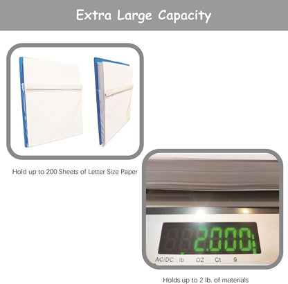 Magnetic Pocket 4 Pack – Self-Adhesive Magnetic Storage Pouch for Documents, Notes & Tools, Strong Magnet Backing for Fridge, Whiteboards, and Metal Surfaces (Gray 4Pcs)