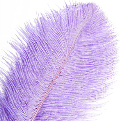 THARAHT Lavender Ostrich Feathers 12pcs Large Natural Bulk 12-14Inch 30cm-35cm for Wedding Party Centerpieces Easter Gatsbi and Decoration Feather