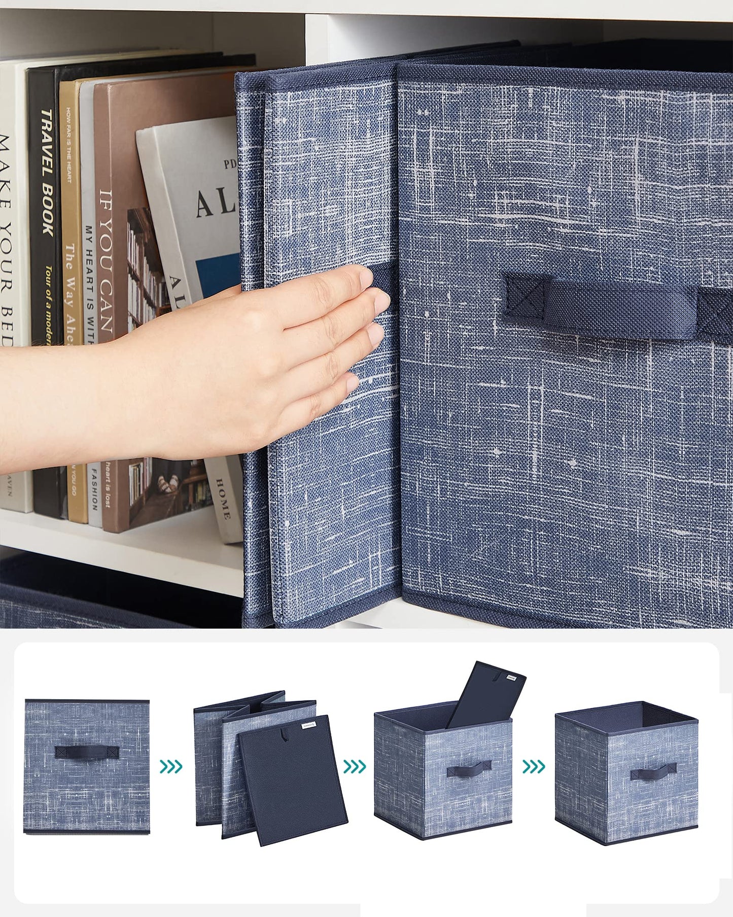 SONGMICS Storage Cubes, Set of 6, 11-Inch Foldable Closet Organizers