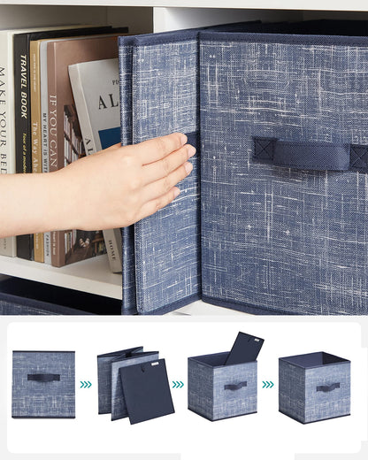 SONGMICS Storage Cubes, Set of 6, 11-Inch Foldable Closet Organizers