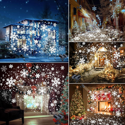 Snowflake Projector Lights, Christmas Decorations Lighting Projector, with Timer Dynamic Led Snow Lamp, for Holiday New Year Party Garden Patio Yard Outdoor Indoor Xmas Decor