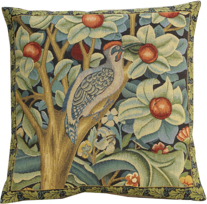 Charlotte Home Furnishings Throw Pillow Covers, Decorative Boho Pillow Covers for Couch, Living Room, Black Woodpecker Square Cushion Cases 18x18 in, European Cotton Jacquard Woven, Cozy Bedroom Decor