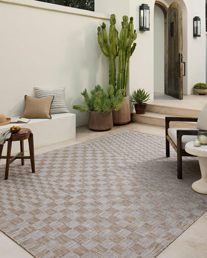 Loloi Amber Lewis Topanga Collection TOP-03 Natural/Dove 9'-2" x 12'-0" Indoor/Outdoor Area Rug