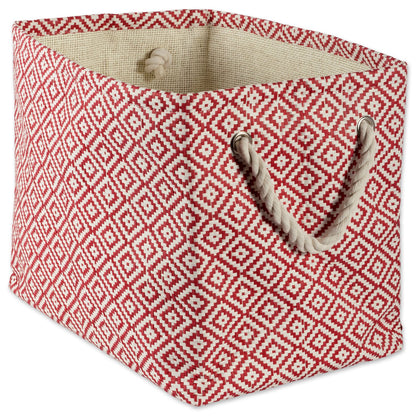 DII Woven Paper Storage Bin, Geo Diamond, Rust, Medium Rectangle