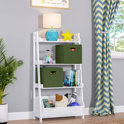 RiverRidge Folding Storage Bins - 4-pack of 10in Tall Olive Cubes