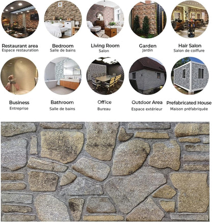 Dundee Deco 3D Wall Panels - Cladding Gold Lilac Stone Look Wall Paneling, Styrofoam Facing for Interior and Exterior Applications, DIY, Sample, Size 10 x 10 in.