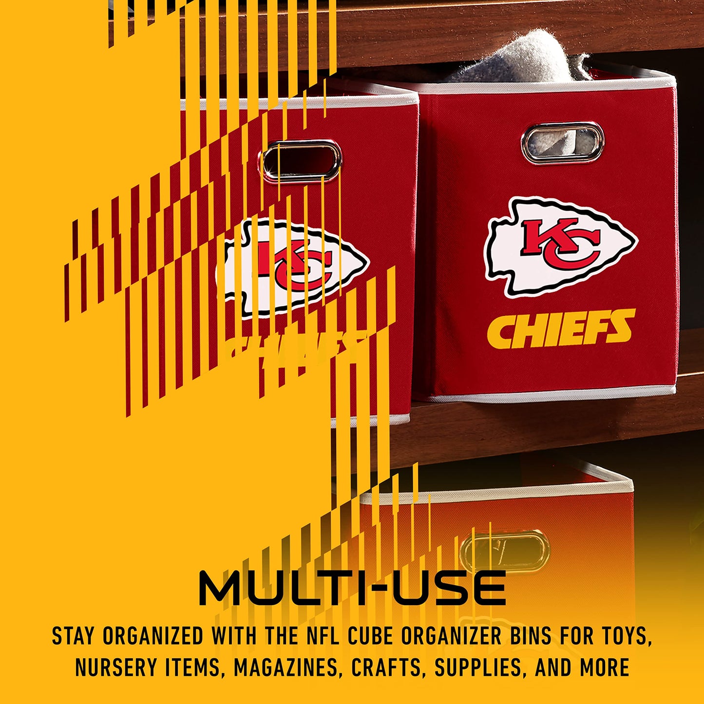 Franklin Sports NFL Kansas City Chiefs Collapsible Storage Bin
