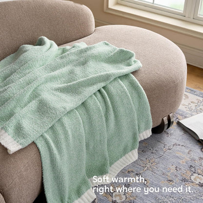 Joiedomi Twin Blanket for Couch Bed, Sage Green Knitted Blankets Gifts for Women Mom Girls, Cozy Cute Soft Throw Home Room Decor Aesthetic for Women Mothers Birthday Gifts 60x80 Inches