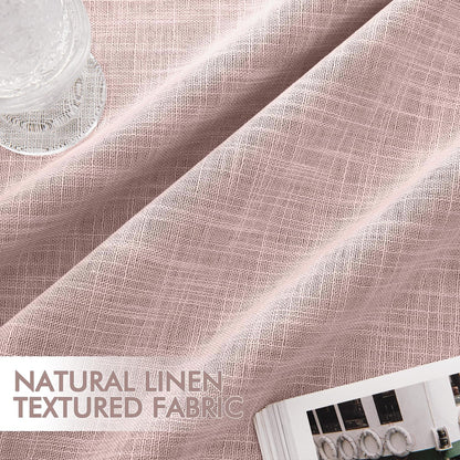 MIULEE Baby Pink 100% Blackout Linen Curtain 102 Inch 2 Panel Set Double Sided No Coating Pinch Pleated Back Tab Floor to Ceiling Black out Thermal Insulated Bedroom Living Room Darkening Window Drape