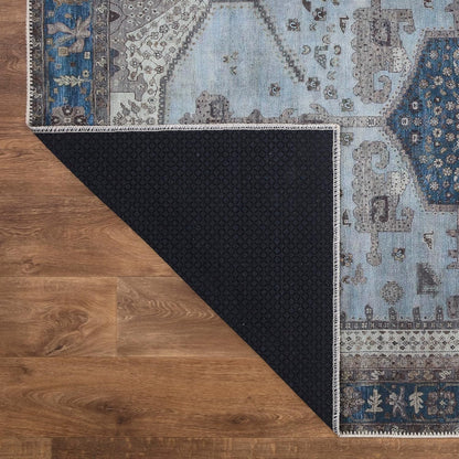 Keen Home Design 5x7 Rug - Machine Washable Area Rug with Non-Slip Backing, Ideal for Living Room, Dining Room, Bedroom - Vintage, Easy Clean, Durable, Low Pile Rug - (5' x 7')