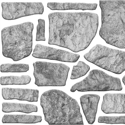 Dundee Deco 3D Wall Panels - Cladding, Bluish Grey White Stone Look Wall Paneling, Styrofoam Facing for Interior and Exterior Applications, DIY, Set of 10, Covers 54 sq ft