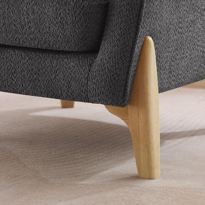 Accent Chair 31" Oversized Reading Chair Comfy Upholstered Boucle Lounge Armchair, Modern Living Room Chair with Back Pillow,Single Sofa Chair for Bedroom, Office (Grey)