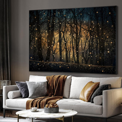 SIGNWIN 60"x72" Extra Large Framed Wall Art Magical Firefly Night Forest, Enchanted Woodland Scene for Home Living Room Bedroom Decor (Frame Assembly Required)