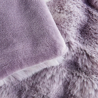 Lotus Karen Faux Fur Throw Blanket Tie-Dye Purple-Big Bubble Rabbit Fluff Blanket for Couch,Small Fluffy Fuzzy Cozy Blanket,Thick Furry Plush Shaggy Blankets,50x60 Inches