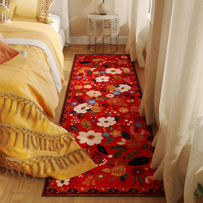 Runner Rug for Hallways Kitchen Rug Non Slip 2'6''x8' Washable Runner Rugs with Rubber Backing Soft Floral Carpet Runner for Hallways, Kitchen, Laundry, Bedroom, Bathroom(Red)