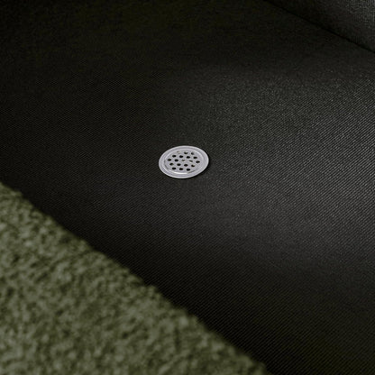 Oval Storage Bench 43.5" Linen Fabric Upholstered Entryway Bench with Solid Wood Legs Ottoman Bench Indoor Bench for Living Room/Bedroom/End of Bed/Entryway (Dark Green)