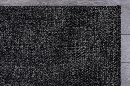 CAMILSON Easy Jute Rug 9x12, Indoor Outdoor Dark Gray Black Farmhouse Area Rugs for Living Room Patio and Kitchen Rug Solid Boho Woven Design Easy-Cleaning Washable Outside Carpet Alfombras (9 x 12)