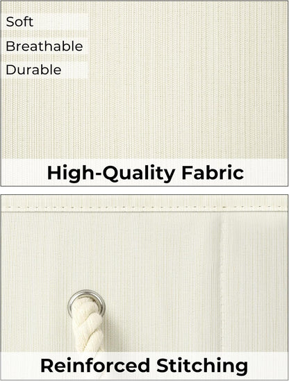 StorageWorks Storage Baskets for Shelves, Foldable Fabric Closet Storage Bins with Handles, Fabric Storage Bins Clothes Organizer, Beige, White & Ivory, 3-Pack, Small