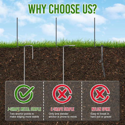 Landscape Edging 4 Inch Tall 20FT with 30Pcs Metal Spikes, Plastic Garden Edging Border Landscape Edging Border Lawn Edging for Landscaping, Flower Bed, Yard