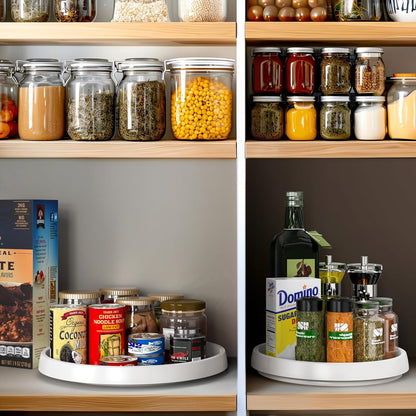 Simple Houseware Lazy Susan Spice Organizer Rotating Tray, 4-Pack (2 Medium 10'', 2 Large 12'')