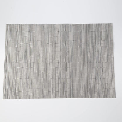 Vinyl Placemats Set of 6 - Easy Clean Modern Durable Washable Place Mats - Heat Resistant Placemats for Kitchen Table - PVC Table Mats for Dining Table (Sliver, 6)