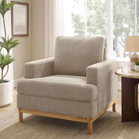 Oversized Accent Chair, Mid Century Modern Upholstered Armchair for Living Room, Comfy Chair for