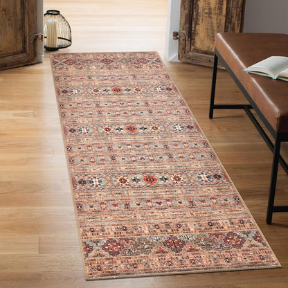 Keen Home Design 2x10 Rug - Machine Washable Runner with Non-Slip Backing, Ideal for Hallway, Entryway, Kitchen, Laundry Room - Vintage, Easy Clean, Durable, Low Pile Rug - (2'6" x 10')