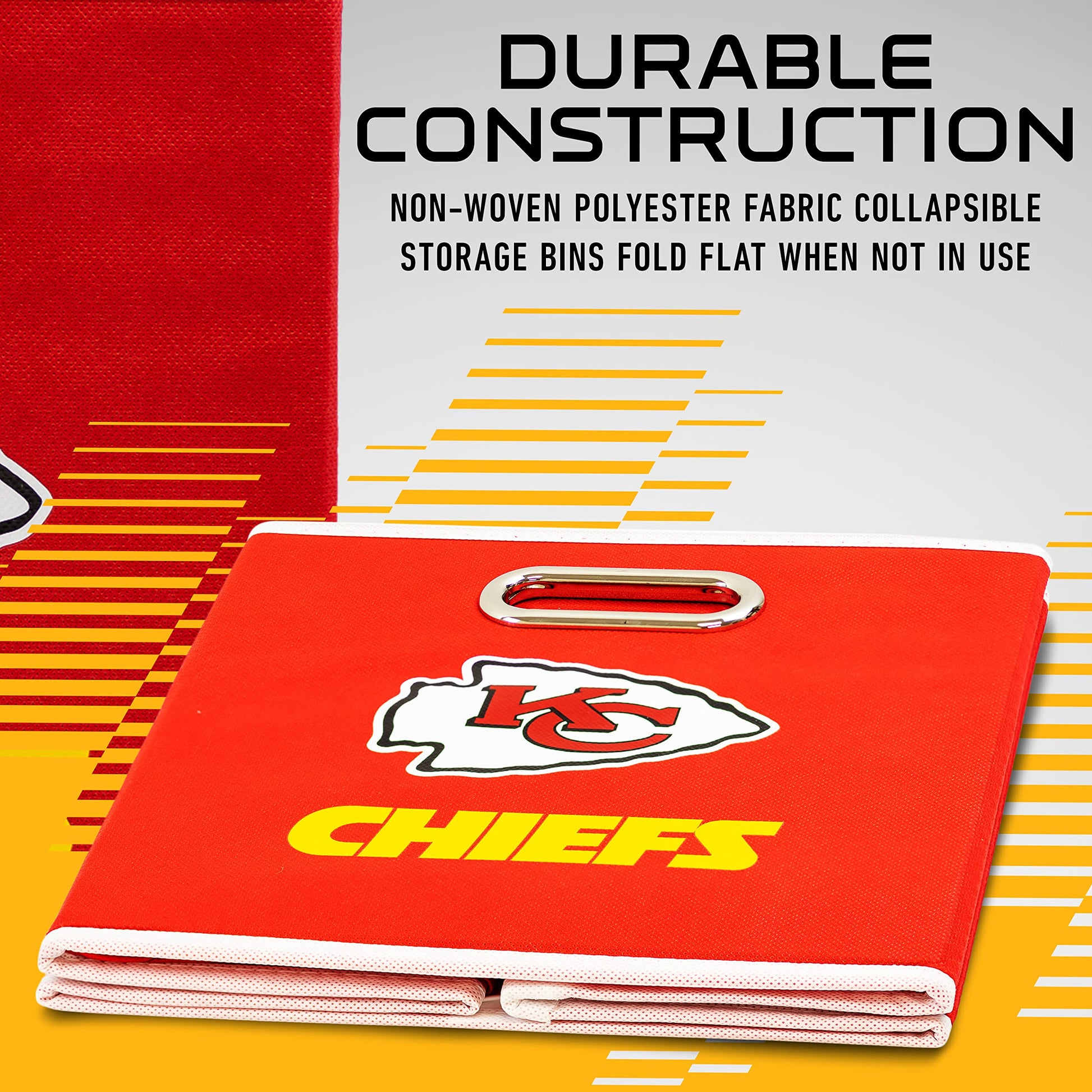 Franklin Sports NFL Kansas City Chiefs Collapsible Storage Bin
