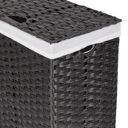 Seville Classics Premium Handwoven Portable Laundry Bin Basket with Carrying Handles, Household