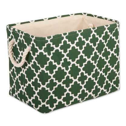 DII Polyester Container with Handles, Lattice Storage Bin, Small, Hunter Green
