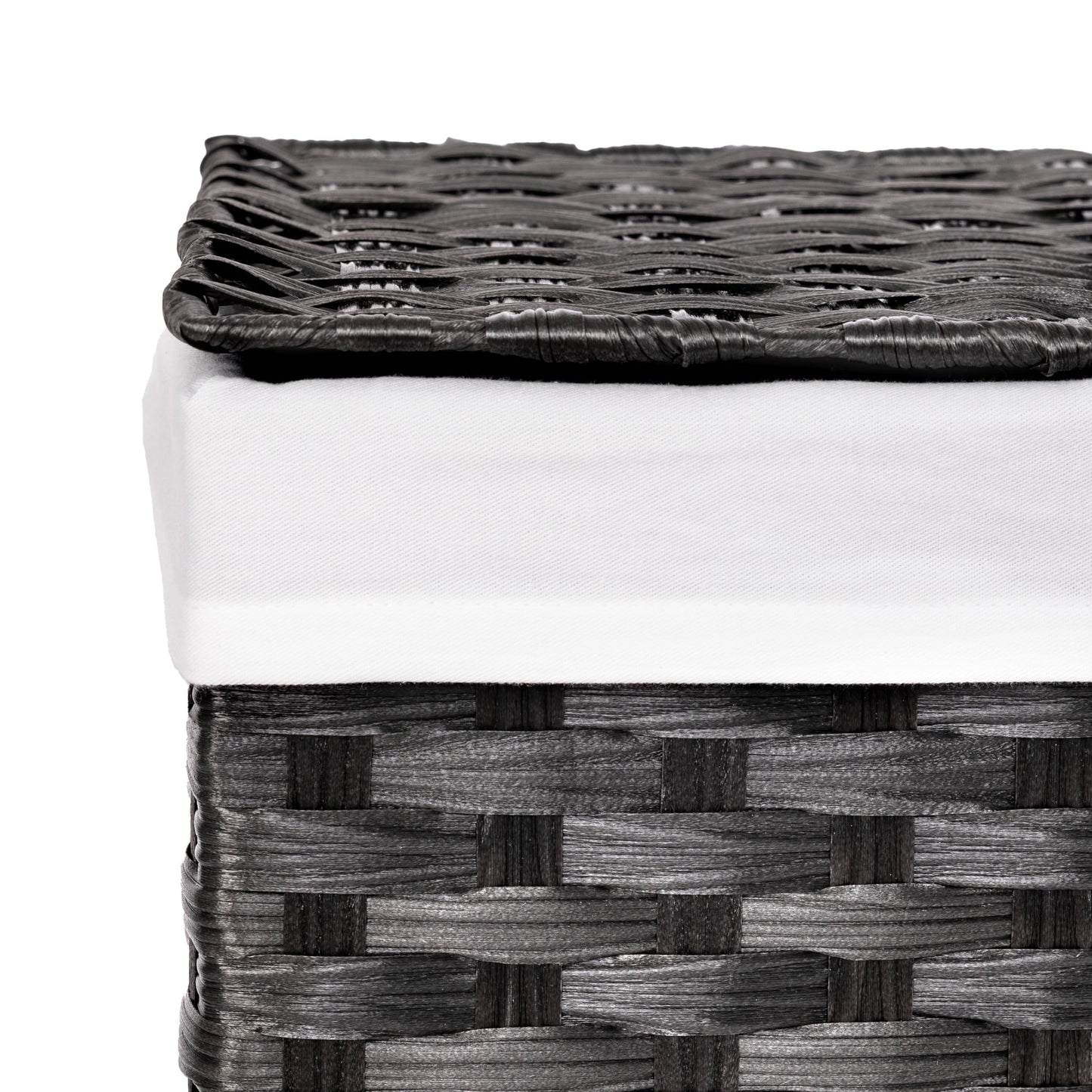Seville Classics Premium Handwoven Portable Laundry Bin Basket with Carrying Handles, Household