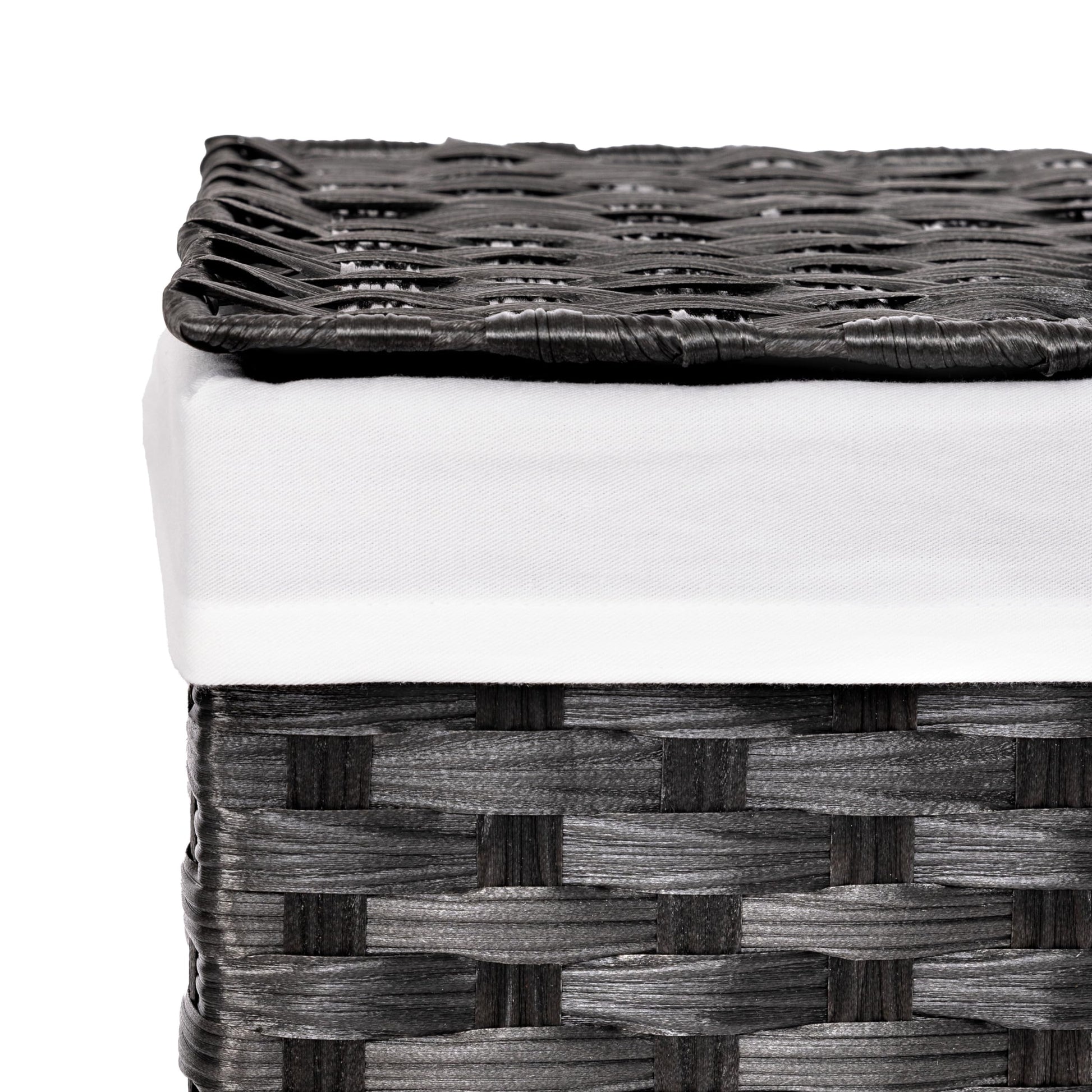 Seville Classics Premium Handwoven Portable Laundry Bin Basket with Carrying Handles, Household