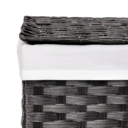 Seville Classics Premium Handwoven Portable Laundry Bin Basket with Carrying Handles, Household