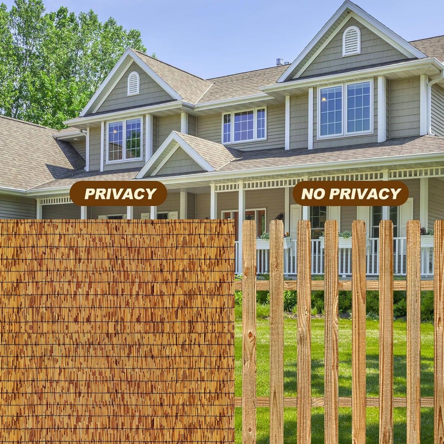 Bamboo Fence,Reed Fencing 4Feet High Bamboo Privacy Screen Outdoor for Patio, Reed Screen for Privacy Garden Backyard Balcony,4x10FT