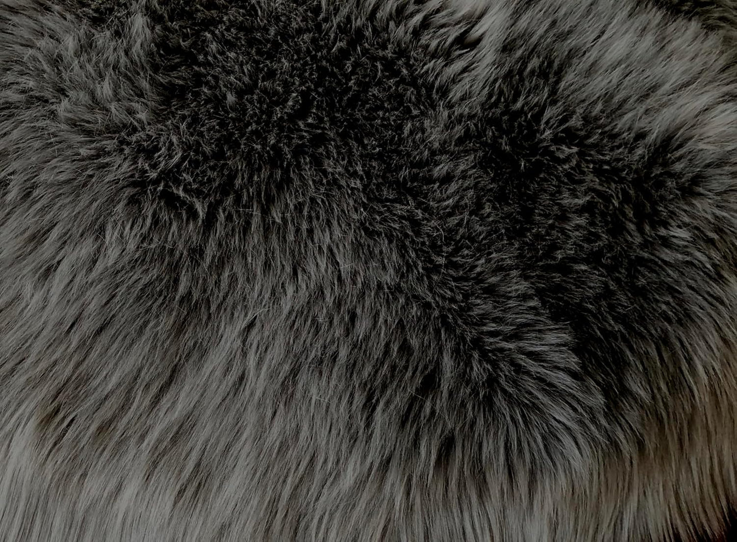 LAMBZY Faux Sheepskin Super Soft Hypoallergenic Free Shape Silky Shag Rug, Luxury Shaggy Plush Carpet for Bedrooms Living Kids Room Sofa Rugs (Dark Grey, Octo 8 Pelts 6'x8')